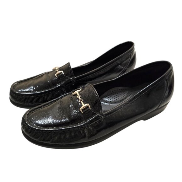 SAS Black Patent Leather Metro Slip On Loafer Sz 8.5 - Picture 1 of 9
